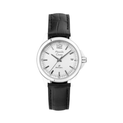 Alexandre Christie ALCW1031LDLSSSL Analog Black Leather Strap Women Watch